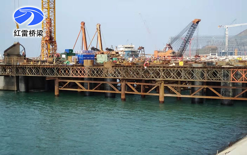 321型貝雷架支撐鋼平臺(tái)的施工步驟